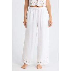Lunya Lunya Embroidered Eyelet Linen Pants