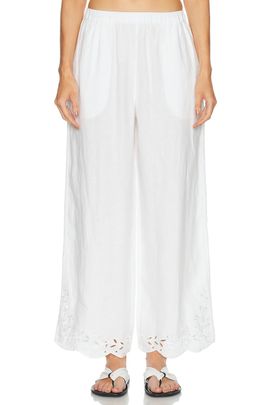 LUNYA LUNYA Linen Embroidered Eyelet Pant
