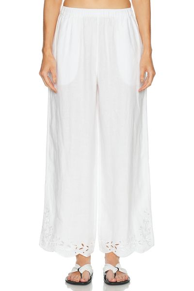 LUNYA LUNYA Linen Embroidered Eyelet Pant
