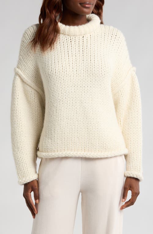 Lunya Lunya Lofty Wool Blend Whipstitch Mock Neck Sweater