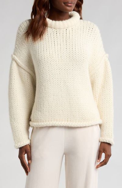 Lunya Lunya Lofty Wool Blend Whipstitch Mock Neck Sweater