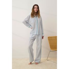 Lunya Lunya Piped Airy Cotton Wide Leg Pants