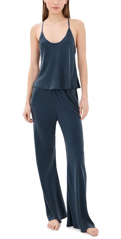 Lunya Lunya Silk Pajama Set Deep Blue
