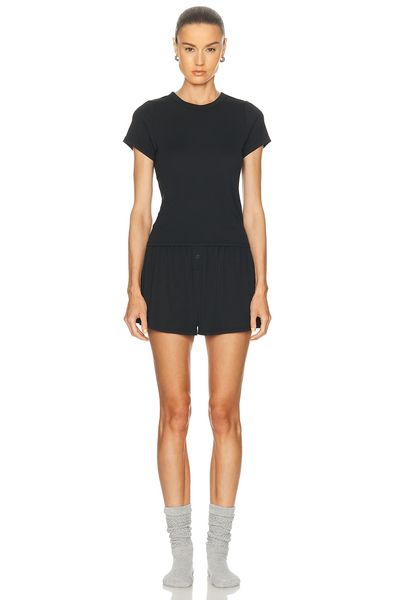 LUNYA LUNYA Soft Modal Rib Tee Short Pajama Set