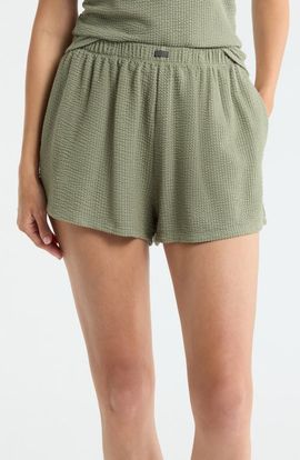 Lunya Lunya Stretch Organic Cotton Seersucker Lounge Shorts