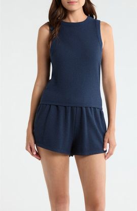 Lunya Lunya Stretch Organic Cotton Seersucker Lounge Tank