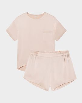 Lunya Washable Silk Tee & Shorts Pajama Set