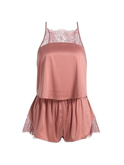 Lunya Women's Washable Silk Lace Cami & Shorts Set