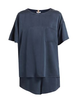 Lunya Women's Washable Silk T-Shirt & Shorts Set