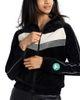 LUSSO Women's Lusso Black Boston Celtics Nixie Chevron Color-Block Raglan Full-Zip Track Jacket  - 1