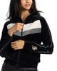 LUSSO Women's Lusso Black Los Angeles Lakers Nixie Colorblock Chevron Raglan Full-Zip Track Jacket  - 1