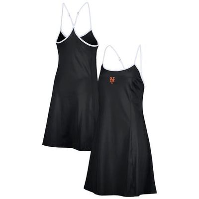 LUSSO Women's Lusso Black New York Mets Nakita Strappy Scoop Neck Dress 