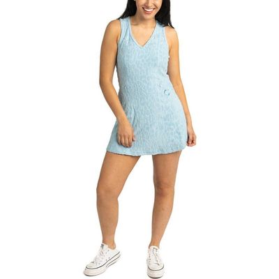 LUSSO Women's Lusso Blue Chicago Cubs Tess Cheetah V-Neck Racerback Dress 