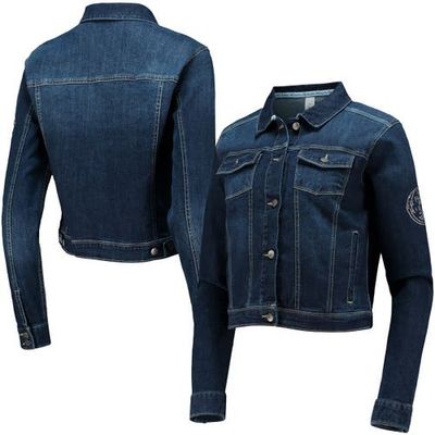 LUSSO Women's Lusso Blue Dallas Mavericks Georgie Swarovski Crystals Button-Up Denim Jacket 