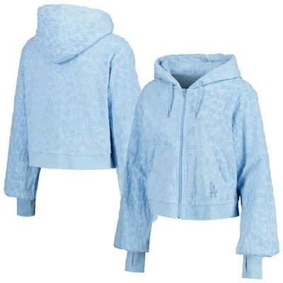 LUSSO Women's Lusso Blue Los Angeles Dodgers Tabitha Cheetah Terry Full-Zip Sweatshirt 