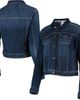 LUSSO Women's Lusso Blue Los Angeles Lakers Georgie Swarovski Crystals Button-Up Denim Jacket  - 1
