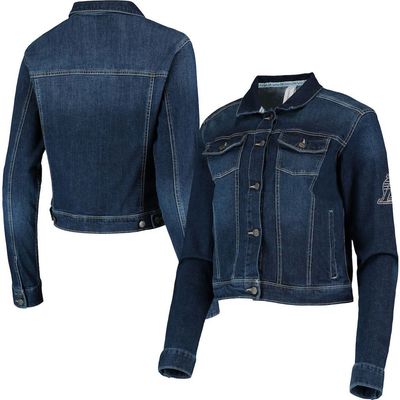 LUSSO Women's Lusso Blue Los Angeles Lakers Georgie Swarovski Crystals Button-Up Denim Jacket 
