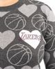 LUSSO Women's Lusso Charcoal Los Angeles Lakers Basketball Love Swarovski Crystal - 3