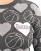LUSSO Women's Lusso Charcoal Los Angeles Lakers Basketball Love Swarovski Crystal - 4
