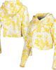 LUSSO Women's Lusso Gold/White Denver Nuggets Maia Tri-Blend Cropped Quarter-Zip Top  - 1