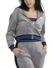 LUSSO Women's Lusso Gray New York Yankees Niko-Neve-Nic Sweatpants, Cropped Full-Zip Hoodie & Bra Set  - 1