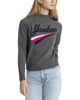 LUSSO Women's Lusso Gray New York Yankees Serena Raglan Pullover Sweater  - 1