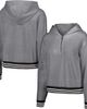 LUSSO Women's Lusso Gray San Diego Padres Magnolia Tri-Blend Quarter-Zip Hoodie  - 1