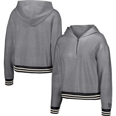 LUSSO Women's Lusso Gray San Diego Padres Magnolia Tri-Blend Quarter-Zip Hoodie 