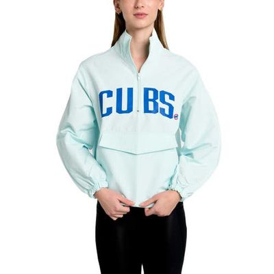 LUSSO Women's Lusso Light Blue Chicago Cubs Parker Half-Zip Jacket 