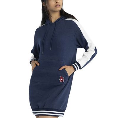 LUSSO Women's Lusso Navy St. Louis Cardinals Mara Tri-Blend Hoodie Dress 