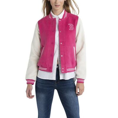 LUSSO Women's Lusso Pink Boston Red Sox Priya Full-Snap Varsity Jacket 