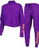 LUSSO Women's Lusso Purple Phoenix Suns Maddie & Matildas Raglan Tri-Blend Pullover Hoodie & Jogger Pants Set  - 1