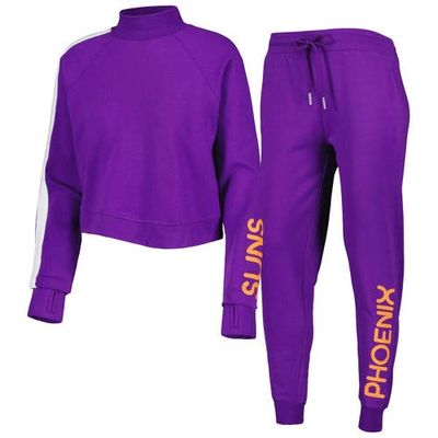 LUSSO Women's Lusso Purple Phoenix Suns Maddie & Matildas Raglan Tri-Blend Pullover Hoodie & Jogger Pants Set 