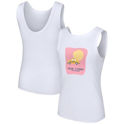 LUSSO Women's Lusso Style White New York Yankees Lindy Tank Top 