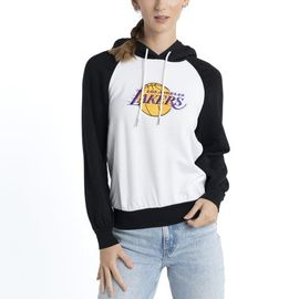 LUSSO Women's Lusso White Los Angeles Lakers Marlowe Tri-Blend Raglan Pullover Hoodie 