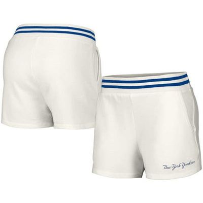 LUSSO Women's Lusso White New York Yankees Maeg Tri-Blend Pocket Shorts 