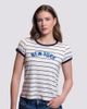 LUSSO Women's Lusso White New York Yankees Natasha Striped T-Shirt  - 1