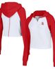 LUSSO Women's Lusso White St. Louis Cardinals Jane Raglan Quarter-Zip Tri-Blend Cropped Pullover Hoodie  - 1