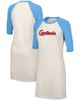 LUSSO Women's Lusso White St. Louis Cardinals Nettie Raglan Half-Sleeve Tri-Blend T-Shirt Dress  - 1