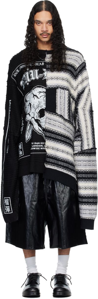 LU'U DAN LU'U DAN Black & Gray Down Cycled Sweater