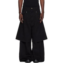 LU'U DAN LU'U DAN Black Double-Deck Denim Jeans