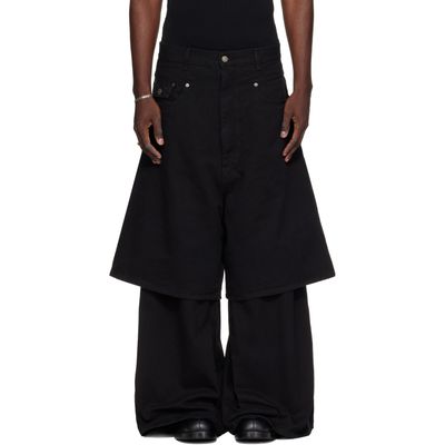 LU'U DAN LU'U DAN Black Double-Deck Denim Jeans