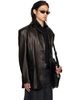 LU'U DAN LU'U DAN Black Oversized Tailored Leather Suit Jacket - 2
