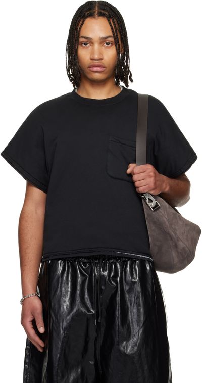 LU'U DAN LU'U DAN Black Wadded Pocket T-shirt