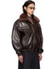 LU'U DAN LU'U DAN Brown Faux-Leather Cargo Flight Jacket - 2