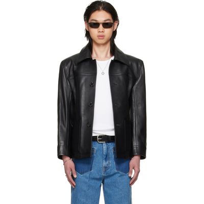 LU'U DAN LU'U DAN BRUCE LEE x LỰU ĐẠN Black Leather Creep Jacket