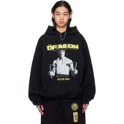 LU'U DAN LU'U DAN BRUCE LEE x LỰU ĐẠN Black Oversized Hoodie