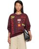 LU'U DAN LU'U DAN Burgundy Oversized Long Sleeve T-shirt - 1