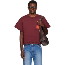 LU'U DAN LU'U DAN Burgundy Wadded Pocket T-shirt