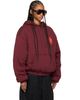 LU'U DAN LU'U DAN Burgundy Wadded Slouch Hoodie - 2